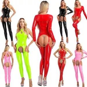 UK Women's Hollow Out Catsuit Lingerie Full Bodysuit Bodycon Party Club Rompers - Picture 1 of 63