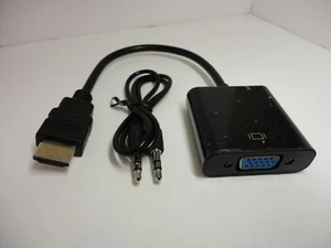 HDMI to VGA Video Audio Converter Cable Adapter 1080P Display Monitor Laptop PC - Picture 1 of 11