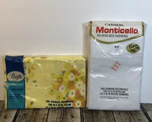 Vintage Pacific Miracale gelbe Blume & Kanone Monticello KISSENBEZUG Sets Neu - Bild 1 von 4