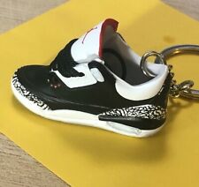 New Mini 3D AIR JORDAN sneaker shoe keychain Hand-painted.Black with white/black