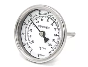 Concord 3" 304 Edelstahl Thermometer Glas Zifferblatt Brau Wasserkocher Topf Maische Tun - Bild 1 von 4
