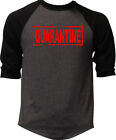 Men's Quarantine V748 Charcoal Baseball Raglan T Shirt Covid Social Distance 19