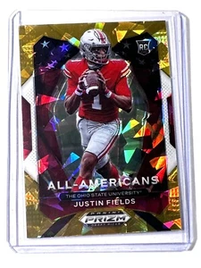 2021 Panini Prizm Draft Picks Justin Fields Gold Cracked Ice All Americans #192 - Picture 1 of 5