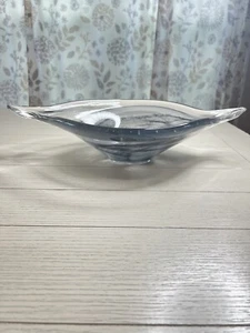 Centro de mesa de vidrio soplado a mano Murero cuenco gris remolino hecho en Italia - Imagen 1 de 4