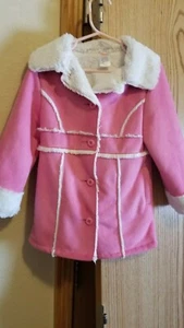 Gymboree Fairy Wishes pink shearling faux suede 3 4 coat - Picture 1 of 1