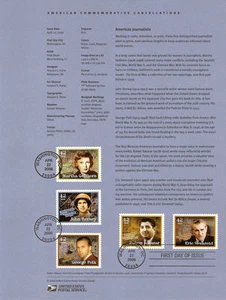 #0808 42c American Journalists #4248-52 Souvenir Page - Picture 1 of 1