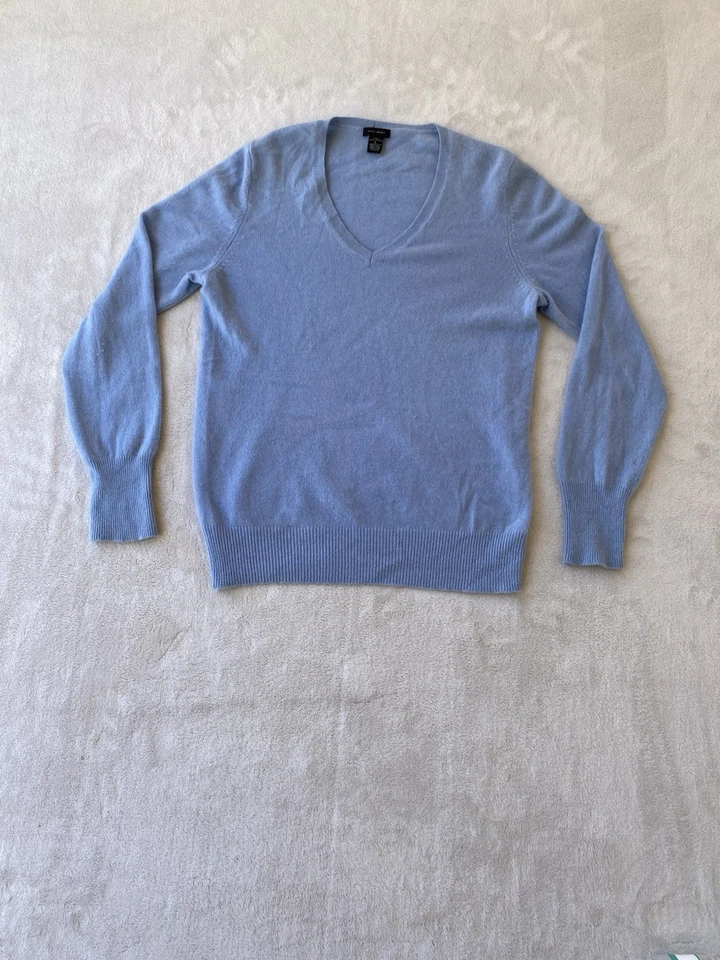 Suéter Pullover Only Mine 2 Capas Cachemira Cuello en V Tejido Azul Para Mujer Talla: L Foto 1 de 4