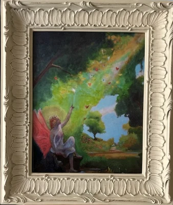  Estampado adornado Reina de la Mariposa con marco blanco antiguo. Foto 1 de 4