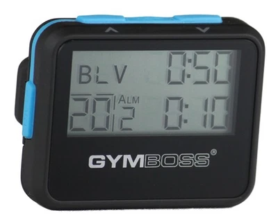 Gymboss Intervall Timer & Stoppuhr - Schwarz/Blau Softcoat Fitnessgerät - Bild 1 von 4