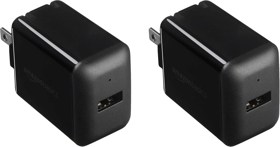 AmazonBasics One-port USB Wall Charger for Phone iPad and Tablet 2.4 Black