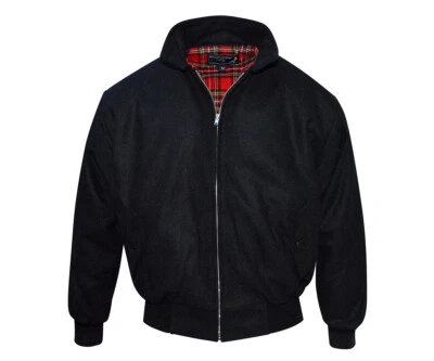 Heavy KB Black Winter Melton Wool England Style Jacket Warm Tartan Lined Jacke - Bild 1 von 4
