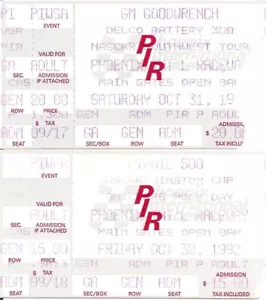 2 Biglietti Diff 1992 Phoenix International Raceway Racing - Foto 1 di 1