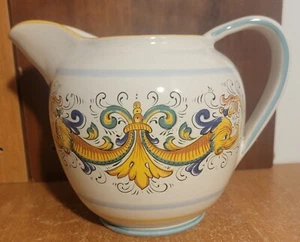 NOVA DERUTA Pitcher, 52 oz, Italy, Hand Painted, Raffaellesco Dragon design, EUC - Picture 1 of 7