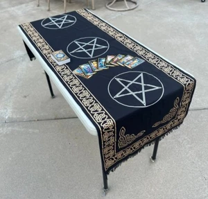 Pentagrama Largo Altar Tela Tarot Brujería Mesa Tela Cubierta Pared Decoración Pared Ar - Imagen 1 de 8