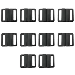 Plastic Front Closure Clips 10PCS 20mm Black Bikini Clasp Swimwear Fasteners - Picture 1 of 5