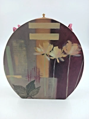Cartera/Almacenamiento Floral Carol Robinson ~ Contenedor de Dos Asas De Colección 8" x 7" x 2" Foto 1 de 4