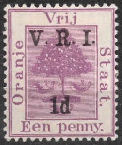 SG113 Sn:#45i 1900 1d ORANGE FREE STATE Orange State tree with V.R.I. Overprint - Picture 1 of 2