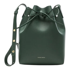 Mansur Gavriel Mini Bucket Shoulder Crossbody Bag Moss Green Gold Hardware NEW - Picture 1 of 11