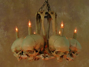 Candelabro de huesos de cadera, utilería de Halloween, esqueletos humanos, NUEVO - Imagen 1 de 8