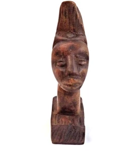 Vintage African Female Statue Wood Carving - Picture 1 of 9