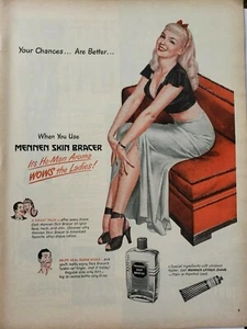 Vintage 1947 Mennen Skin Bracer Print Ad Ephemera Art Decor - Picture 1 of 1