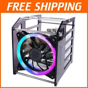 Étui empilable en acrylique avec ventilateur LED RGB pour Raspberry Pi & Jetson Nano - Photo 1/8
