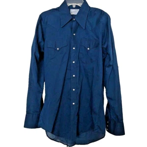 Vintage Rockmount Ranch Wear blau Western Cowboy Hemd Perlen Druckknöpfe - Bild 1 von 3
