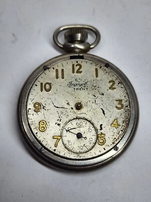 Vintage Antique 1940's TRENT by INGERSOLL Pocket Watch USA - for Parts or Repair - Image 1 of 4