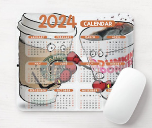 2024 Calendar Mouse Pad | Coffee Mouse Pad | Dunkin Calendar  Starbucks Calendar