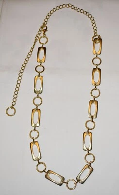 60's chain belt gold tone geometric lobster clasp - Image 1 of 2
