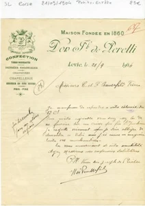 Corse - Levie - Petite Entête Secteur de la Mode et de l'Habillement  21/09/1904 - Picture 1 of 1
