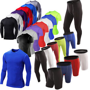 Man Compression Base Layer Thermal Gym Fitness Tops Leggings Shorts Pants Sport
