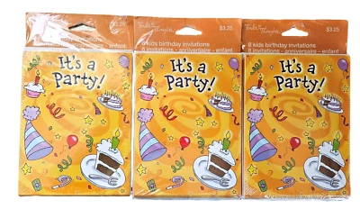 Kids Birthday Party Invitations - ITS A PARTY! - 24 Invites Total / 3 packages - Изображение 1 из 2