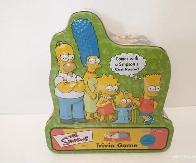 Vintage The Simpsons Trivia Game 2000 Covered Tin Poster - Image 1 of 4