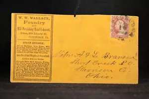 Pennsylvania: Pittsburgh 1860 #26 Wallace Foundry & Mill Werbung Cover - Bild 1 von 2