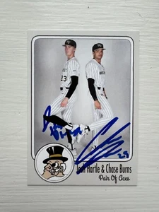 Chase Burns and Josh Hartle Signed Card Wake Forest Autographed MLB Draft 2024 - Picture 1 of 2