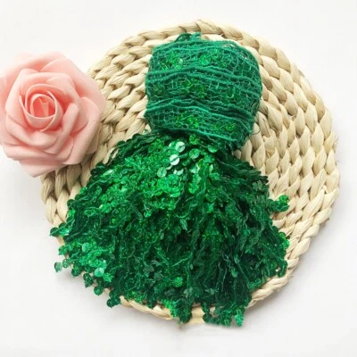 Borla de encaje con flecos de lentejuelas de 6,5 yardas para accesorios de ropa de baile latino hágalo usted mismo Foto 1 de 4