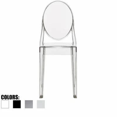 2XHOME Modern Plastic Molded Transparent Side Dining Accent Acrylic Arm less Chair
