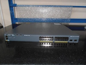 Cisco WS-C2960XR-24TD-I 24-Port Gig Switch 2 X SFP+ Ports 1 x PSU - Afbeelding 1 van 4