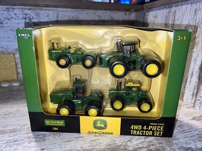 1/64 Scale John Deere 8010, 9620, 8770, 7520, 4WD 4 - Piece Tractor Set Ertl - Image 1 of 4