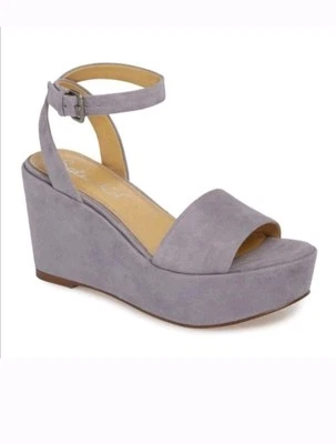  ESPLÉNDIDAS Sandalias de Cuña con Plataforma Punta Abierta de Diseñador de Cuero Gris Félix Talla 9 Nuevas en Caja Foto 1 de 4