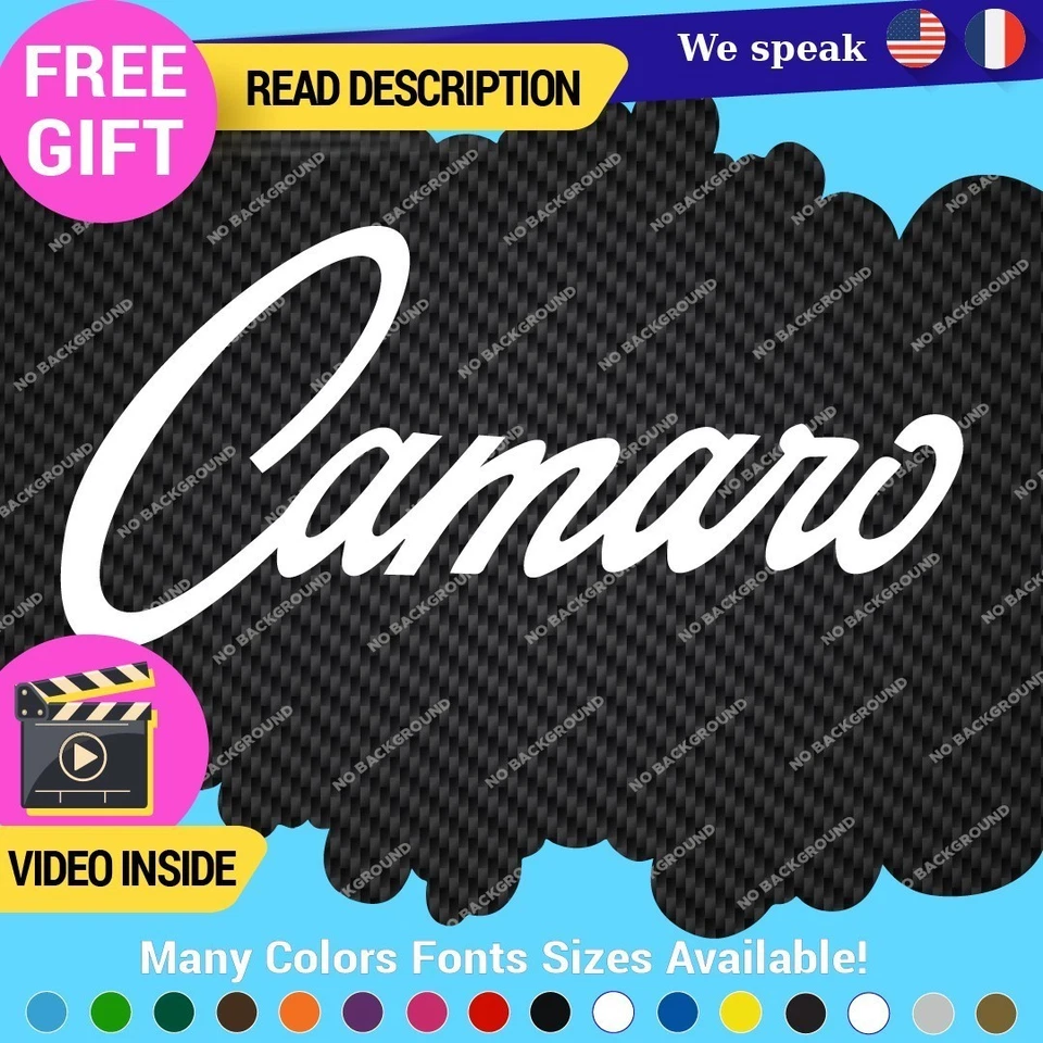 Fits Camaro Decals Stickers Vinyl Chevrolet Z28 RS Chevy Corvette Script Foto 1 de 4