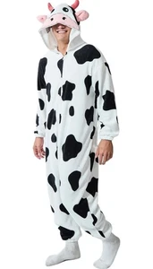 KUH Tier Pyjama Cosplay Nachtwäsche Halloween Kostüm Größe Erwachsene M - Bild 1 von 3