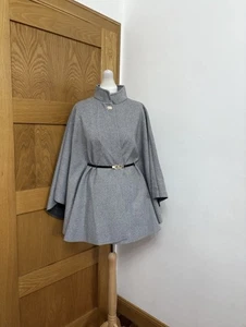 Porte A Porte Poncho Colour Grey Stripe One Size (12-24, With Belt Up To Size 14 - Picture 1 of 6