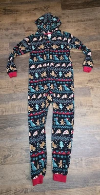 Cat & Jack Dino T-Rex Navidad Juventud L Pijama con Capucha Dinosaurio Vacaciones Jumper Foto 1 de 4