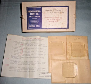 Vtg Montgomery-Frost Co. Opticians, Boston - three square prism lenses w box - Picture 1 of 11