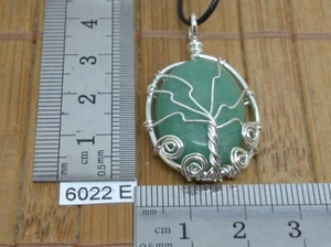 Pendentif arbre de vie AVENTURINE VERTE + CORDON reglable - reiki chakra wicca - Picture 1 of 2