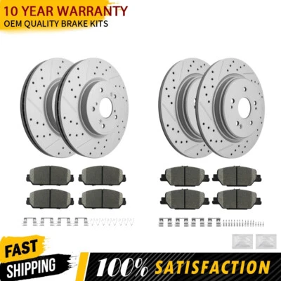 For 2017 2018 - 2022 2023 Honda CR-V Front Rear Brake Rotors Ceramic Brake Pads - Image 1 of 4