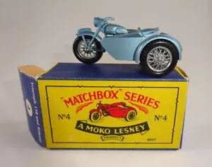 Matchbox No. 4C Triumph Motorcycle met. blue early issue in htf "B5 Moko" box - Picture 1 of 10