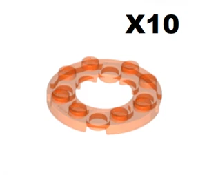 Lego ® Lot 10 Plaque Ronde Trouée 4x4 Plate Round Open TRS neon Orange 11833 - Picture 1 of 1